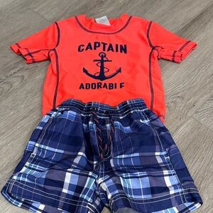 Carter's Orange and Navy Toddler Swim Set